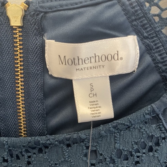 Motherhood Maternity Blue Lace Short Sleeve Tie Front Dress Blue Size S Party - Picture 3 of 9